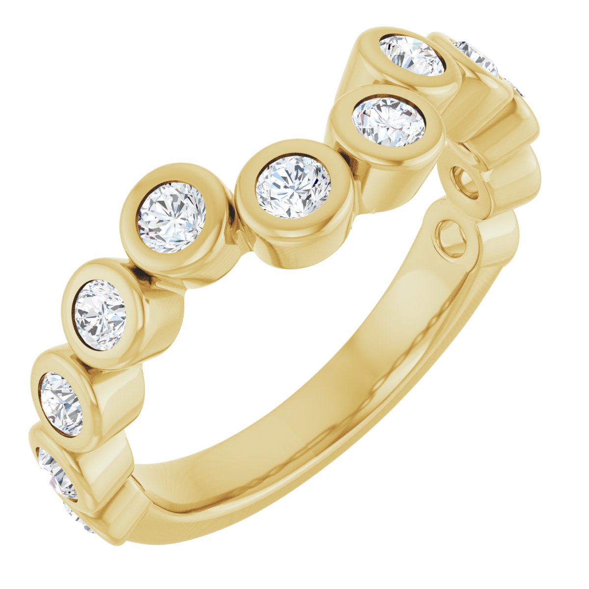 Bezel-Set Accented Engagement Ring or Band