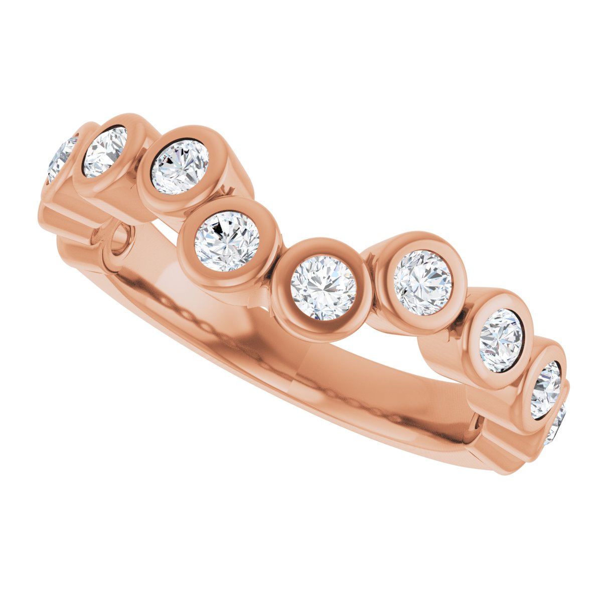 Bezel-Set Accented Engagement Ring or Band