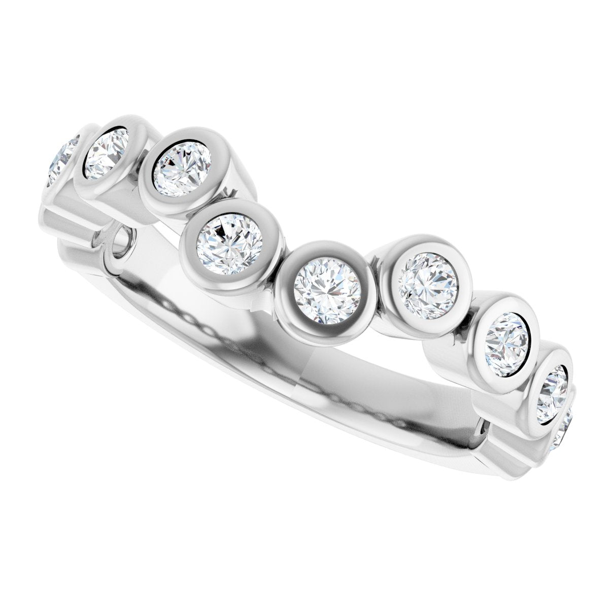 Bezel-Set Accented Engagement Ring or Band