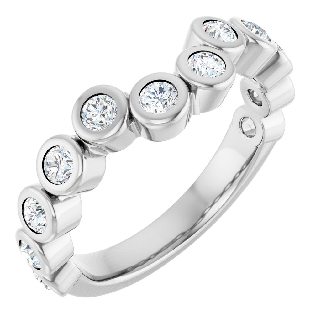Bezel-Set Accented Engagement Ring or Band