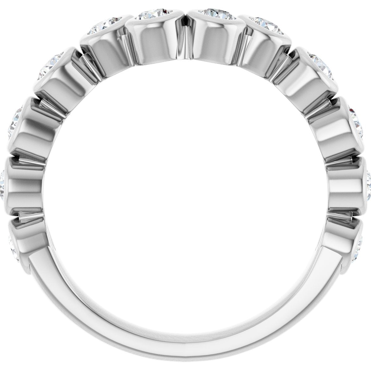 Bezel-Set Accented Engagement Ring or Band
