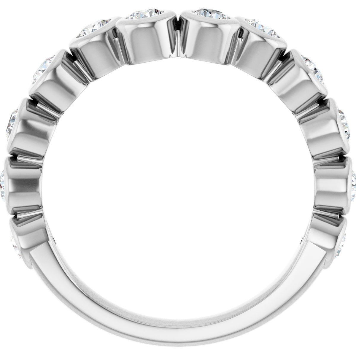 Bezel-Set Accented Engagement Ring or Band