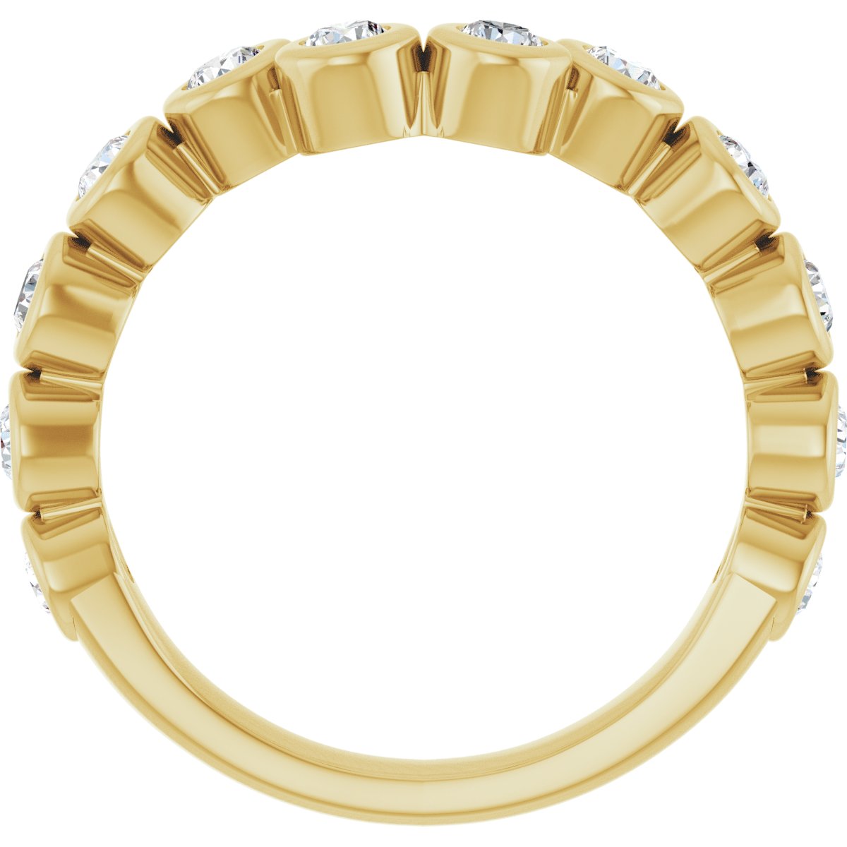 Bezel-Set Accented Engagement Ring or Band