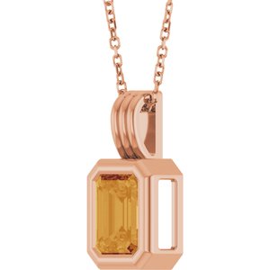 Back-Set Solitaire Necklace or Pendant