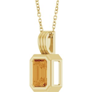 Back-Set Solitaire Necklace or Pendant