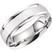 Grooved Lightweight Comfort-Fit Flat Band with Satin Finish