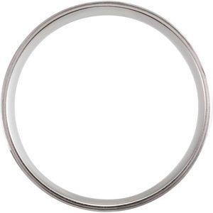 Grooved Lightweight Comfort-Fit Flat Band with Satin Finish