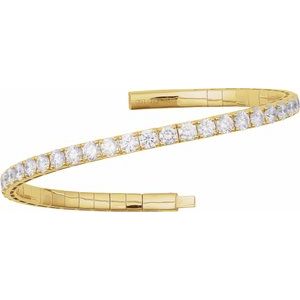 Half Accented Flexible Bangle Bracelet