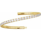Half Accented Flexible Bangle Bracelet