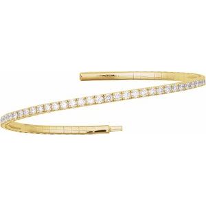 Half Accented Flexible Bangle Bracelet