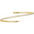 Half Accented Flexible Bangle Bracelet
