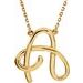 Script Initial Necklace or Center