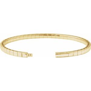 Half Accented Flexible Bangle Bracelet