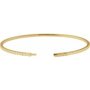 Half Accented Flexible Bangle Bracelet