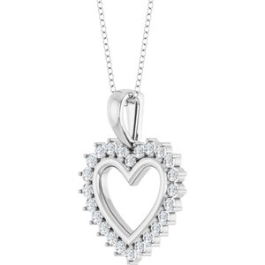 Accented Heart Necklace or Pendant
