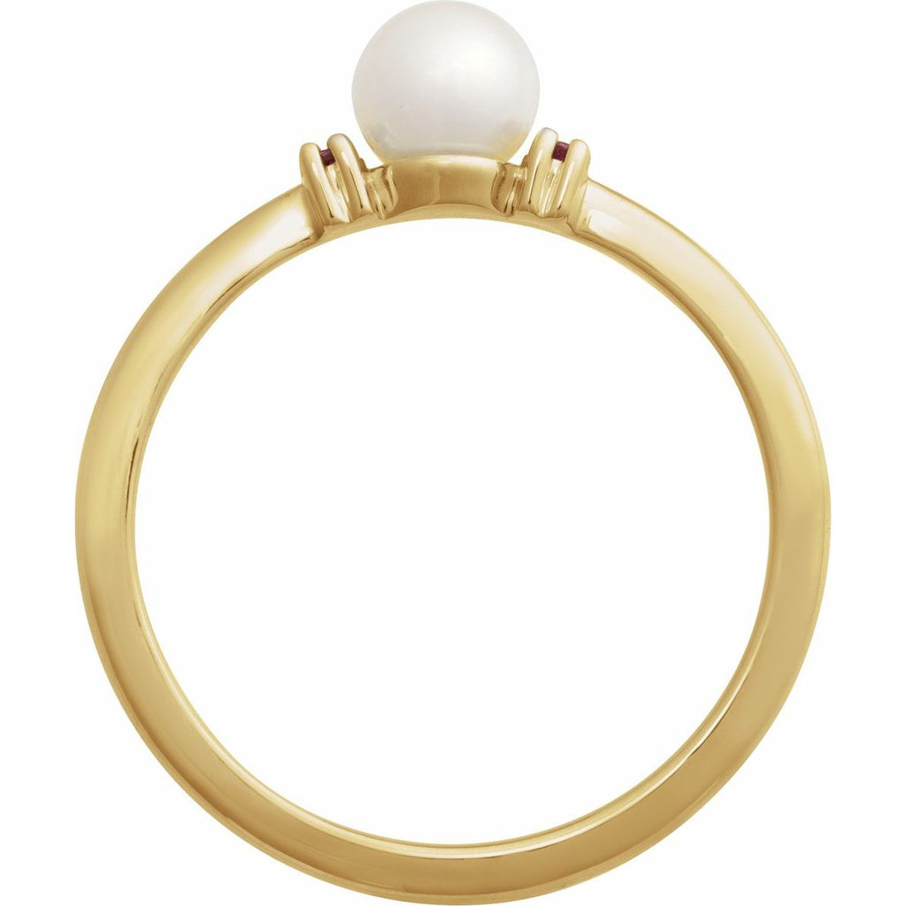 Accented Pearl Ring