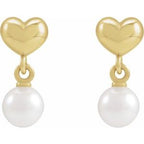 Pearl Heart Earrings