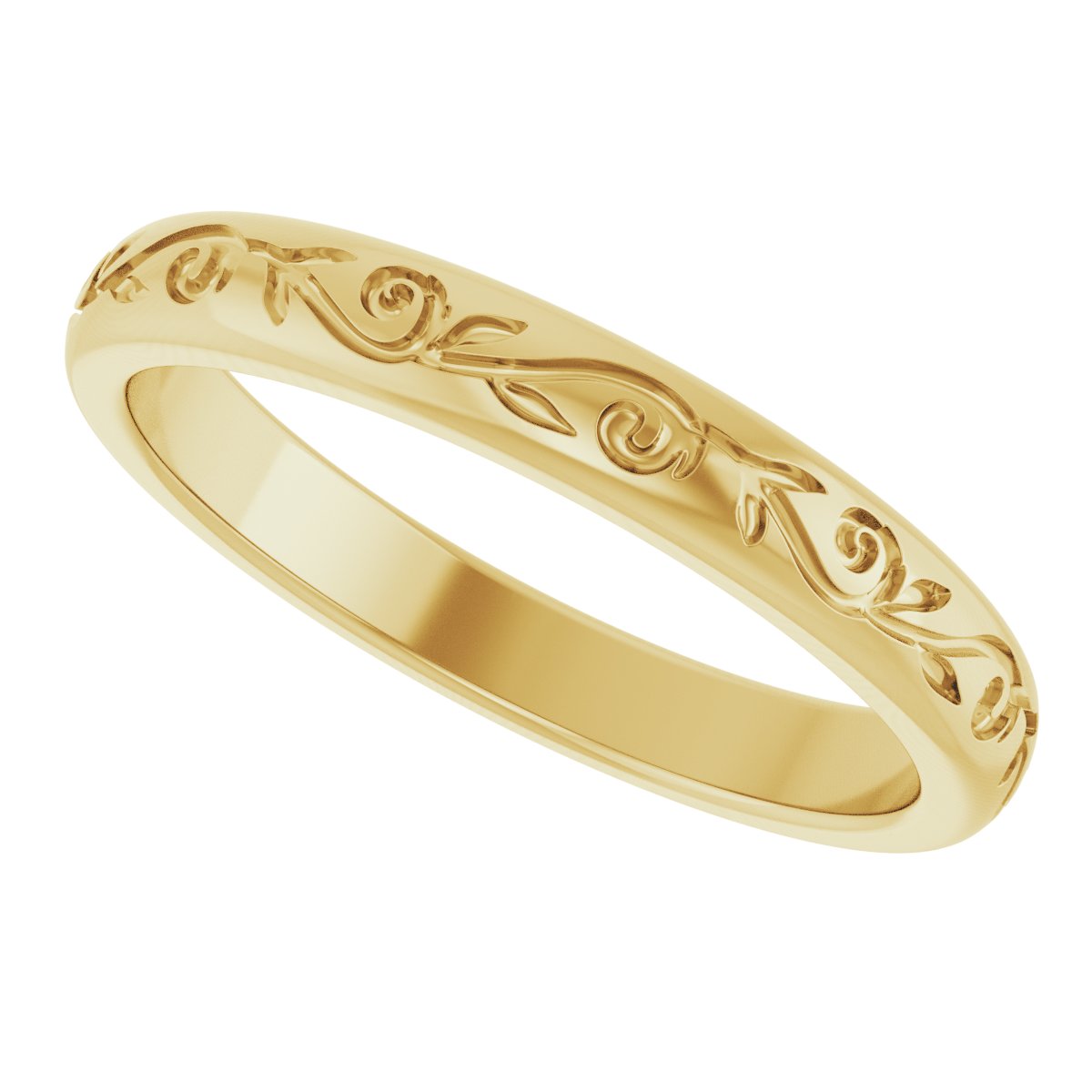 Solitaire Floral Engagement Ring or Band