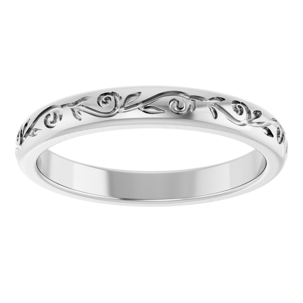 Solitaire Floral Engagement Ring or Band