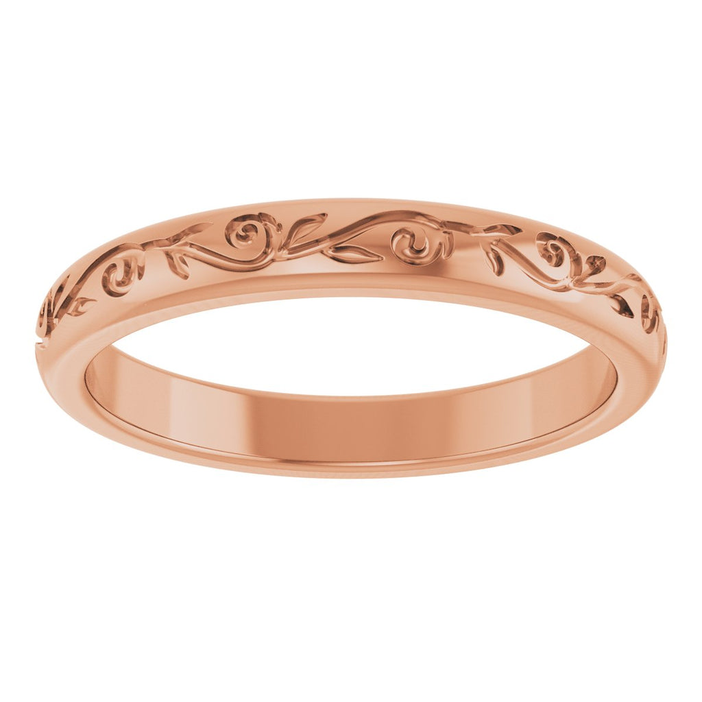 Solitaire Floral Engagement Ring or Band