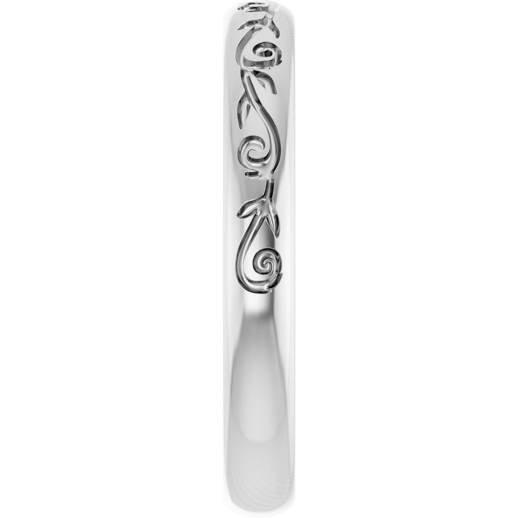 Solitaire Floral Engagement Ring or Band