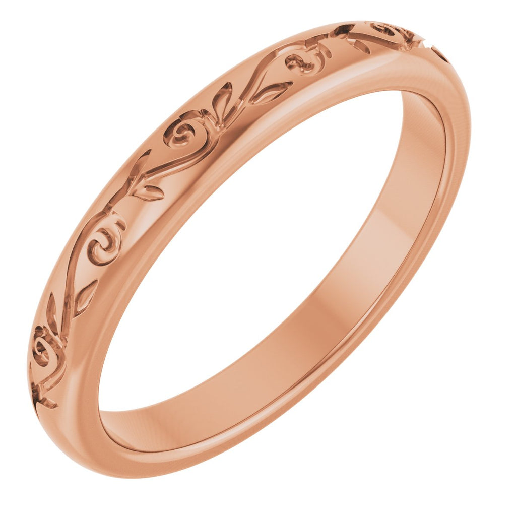 Solitaire Floral Engagement Ring or Band