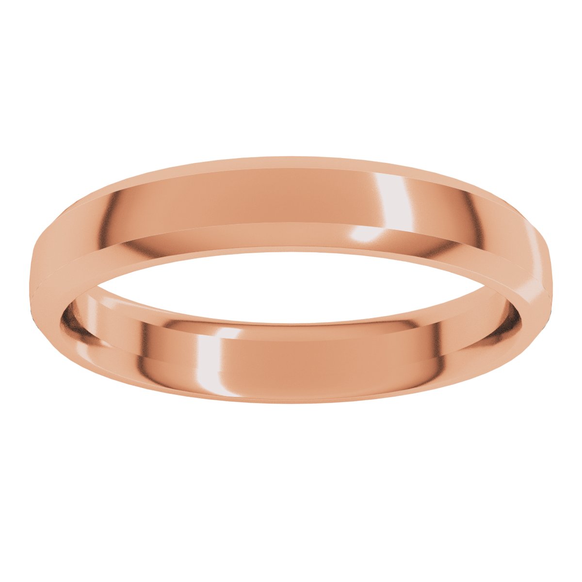 Beveled-Edge Comfort-Fit Half Round Band