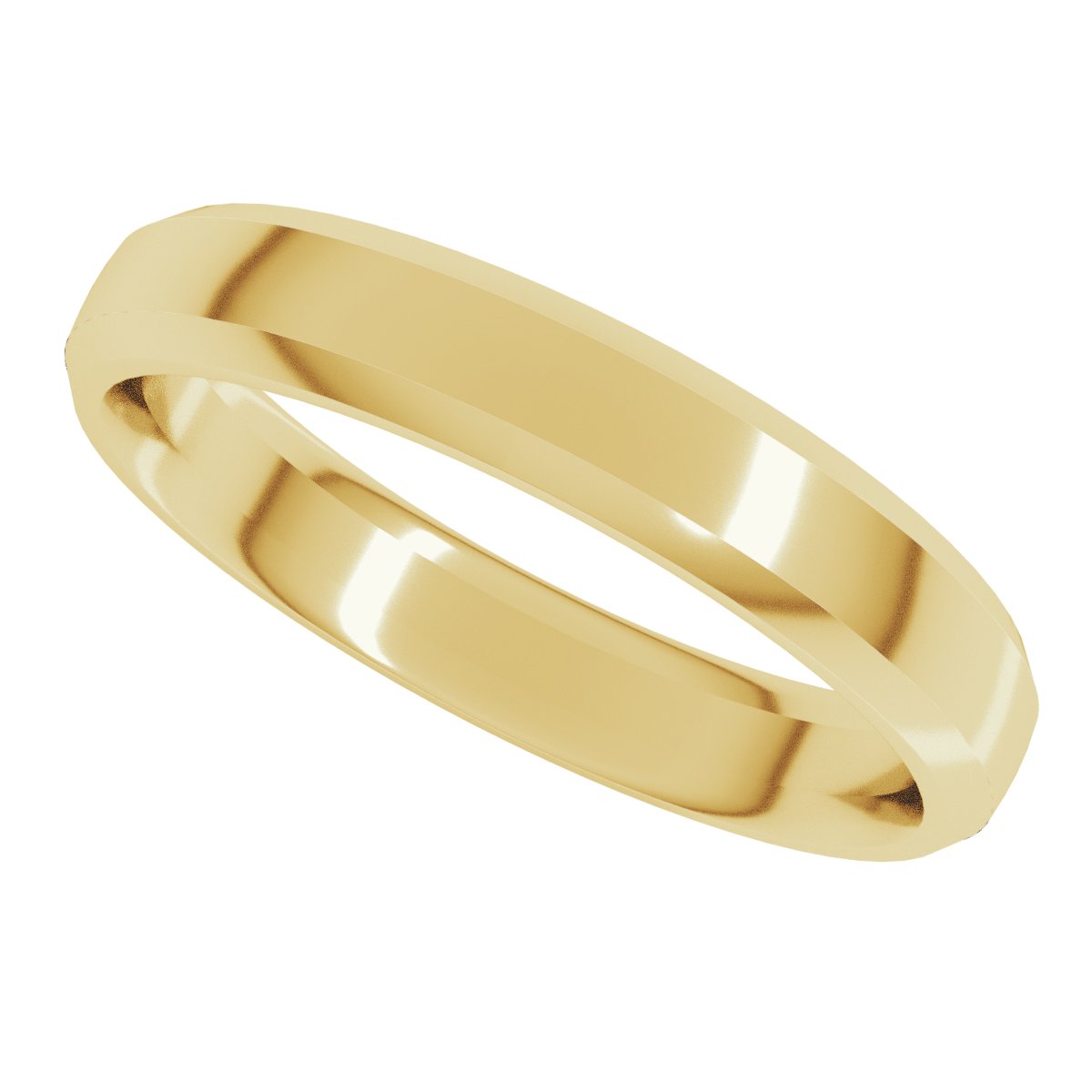 Beveled-Edge Comfort-Fit Half Round Band