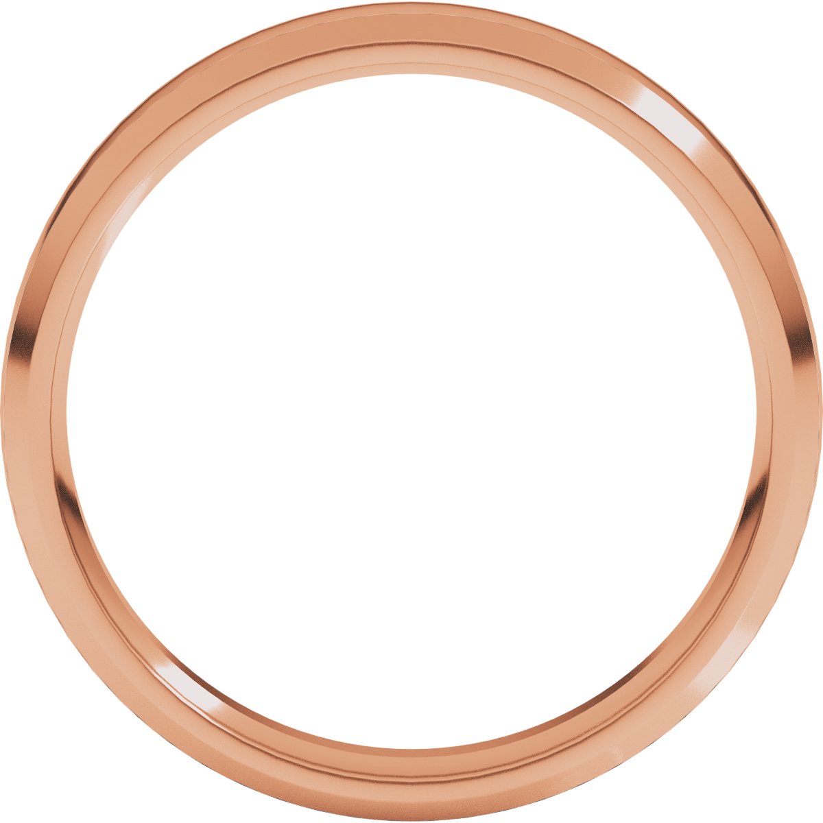 Beveled-Edge Comfort-Fit Half Round Band