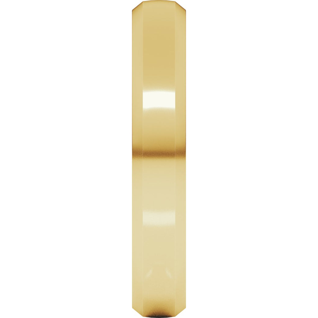 Beveled-Edge Comfort-Fit Half Round Band