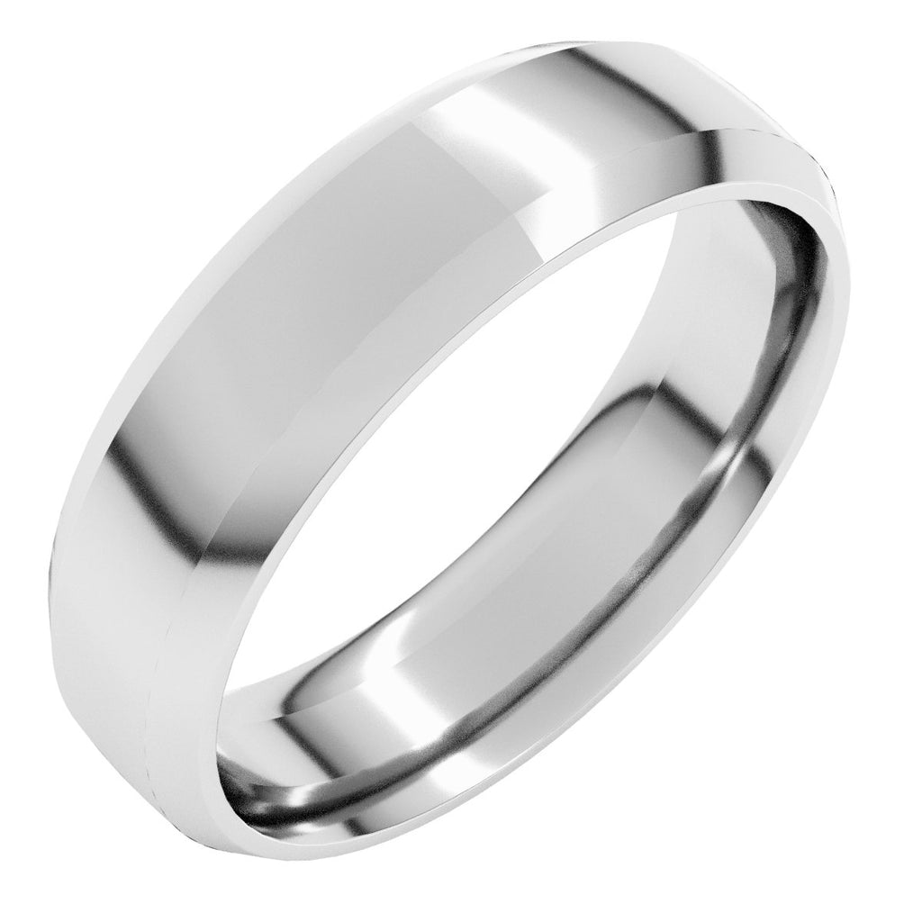 Beveled-Edge Comfort-Fit Half Round Band