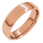 Beveled-Edge Comfort-Fit Half Round Band