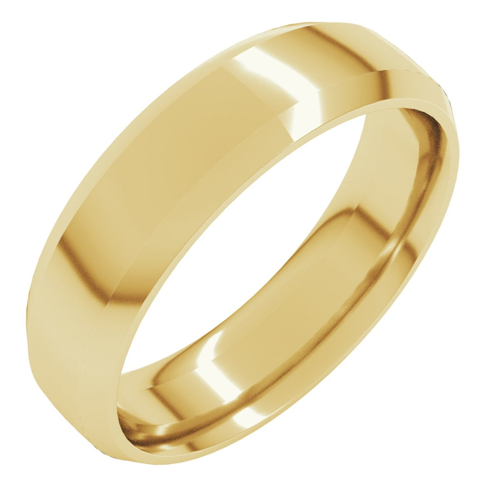Beveled-Edge Comfort-Fit Half Round Band