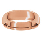 Beveled-Edge Comfort-Fit Half Round Band