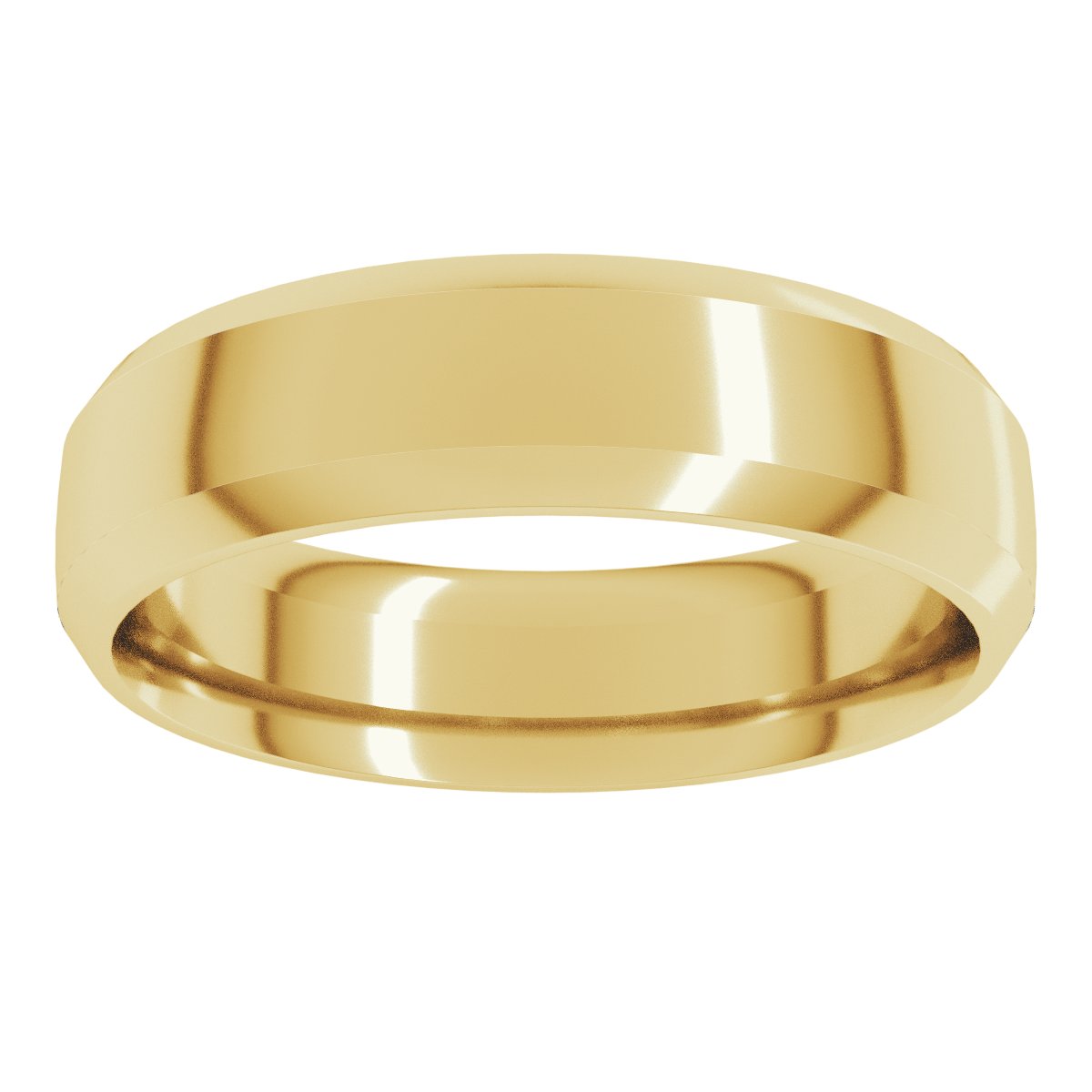 Beveled-Edge Comfort-Fit Half Round Band