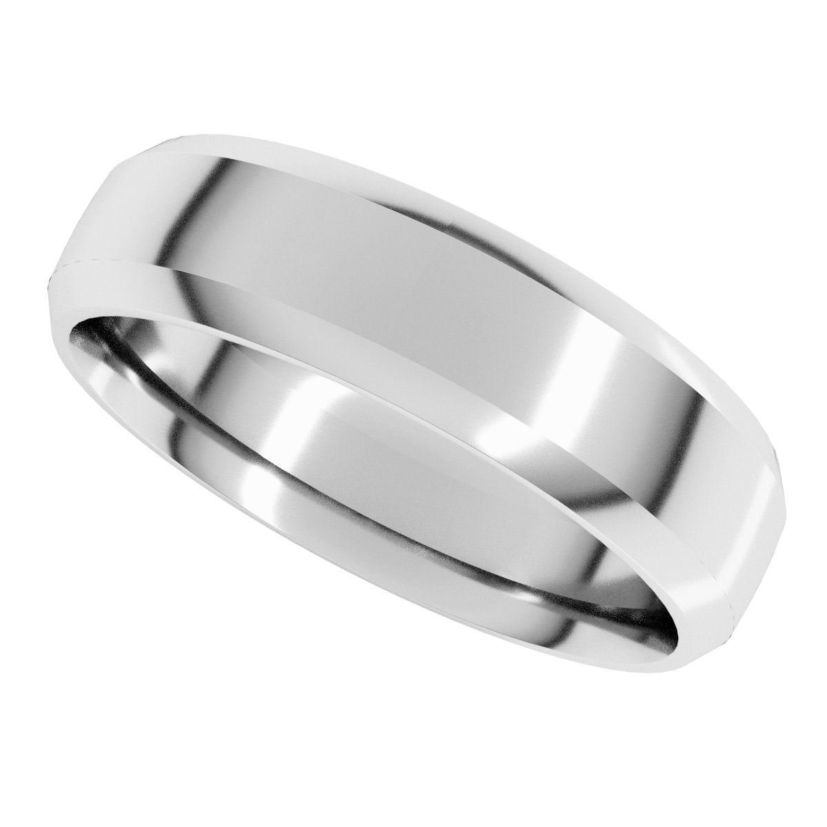 Beveled-Edge Comfort-Fit Half Round Band