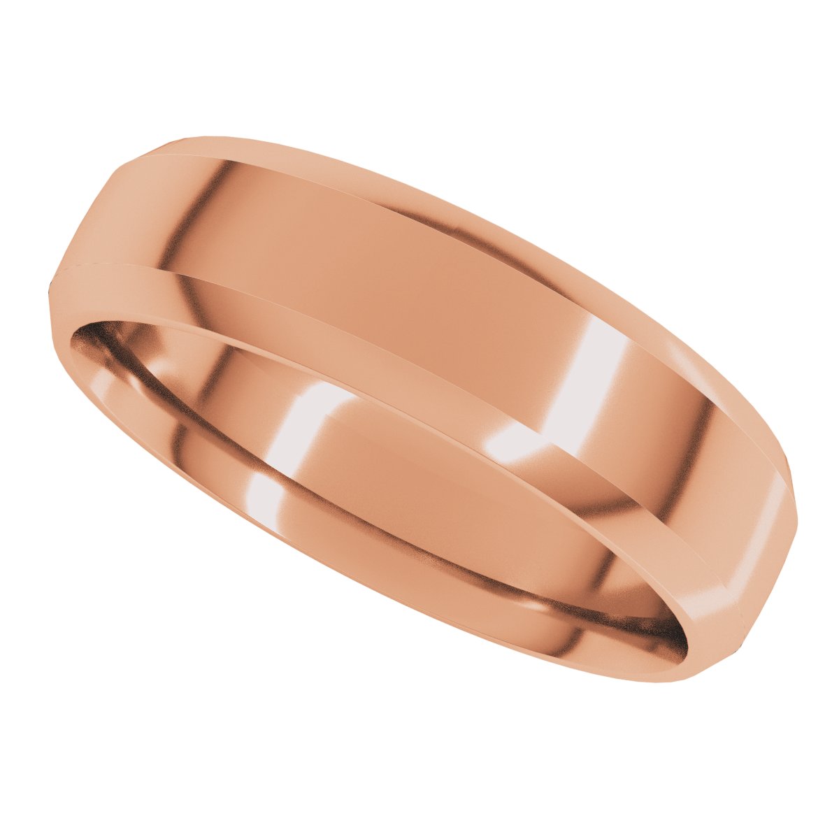 Beveled-Edge Comfort-Fit Half Round Band