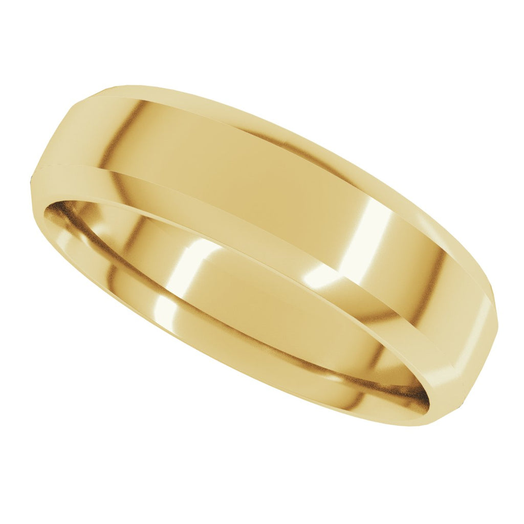 Beveled-Edge Comfort-Fit Half Round Band