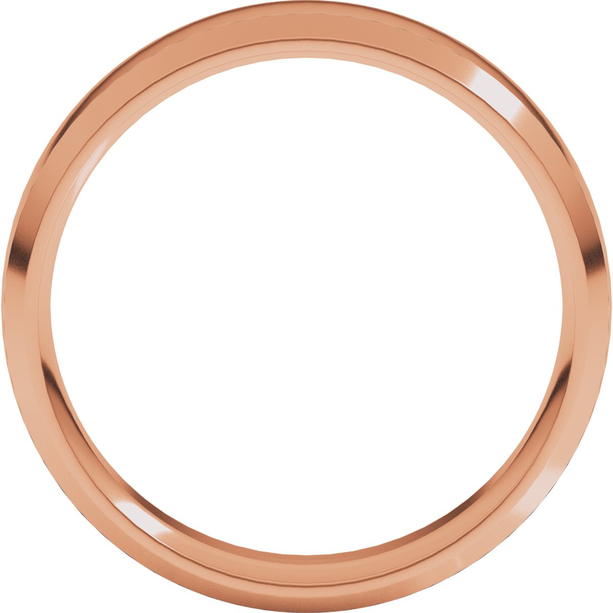 Beveled-Edge Comfort-Fit Half Round Band