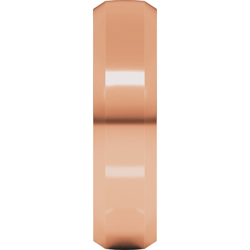 Beveled-Edge Comfort-Fit Half Round Band