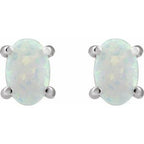 Oval 4-Prong Cabochon Earrings