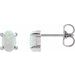 Oval 4-Prong Cabochon Earrings