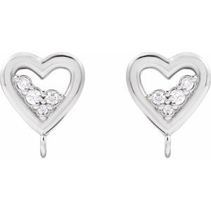 Accented Heart Earring Top