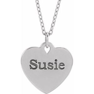 Engravable Floral Heart Necklace or Pendant