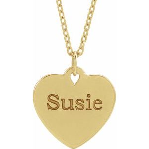 Engravable Floral Heart Necklace or Pendant