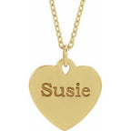 Engravable Floral Heart Necklace or Pendant