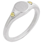 Engravable Accented Signet Ring