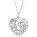 Engravable Floral Heart Necklace or Pendant