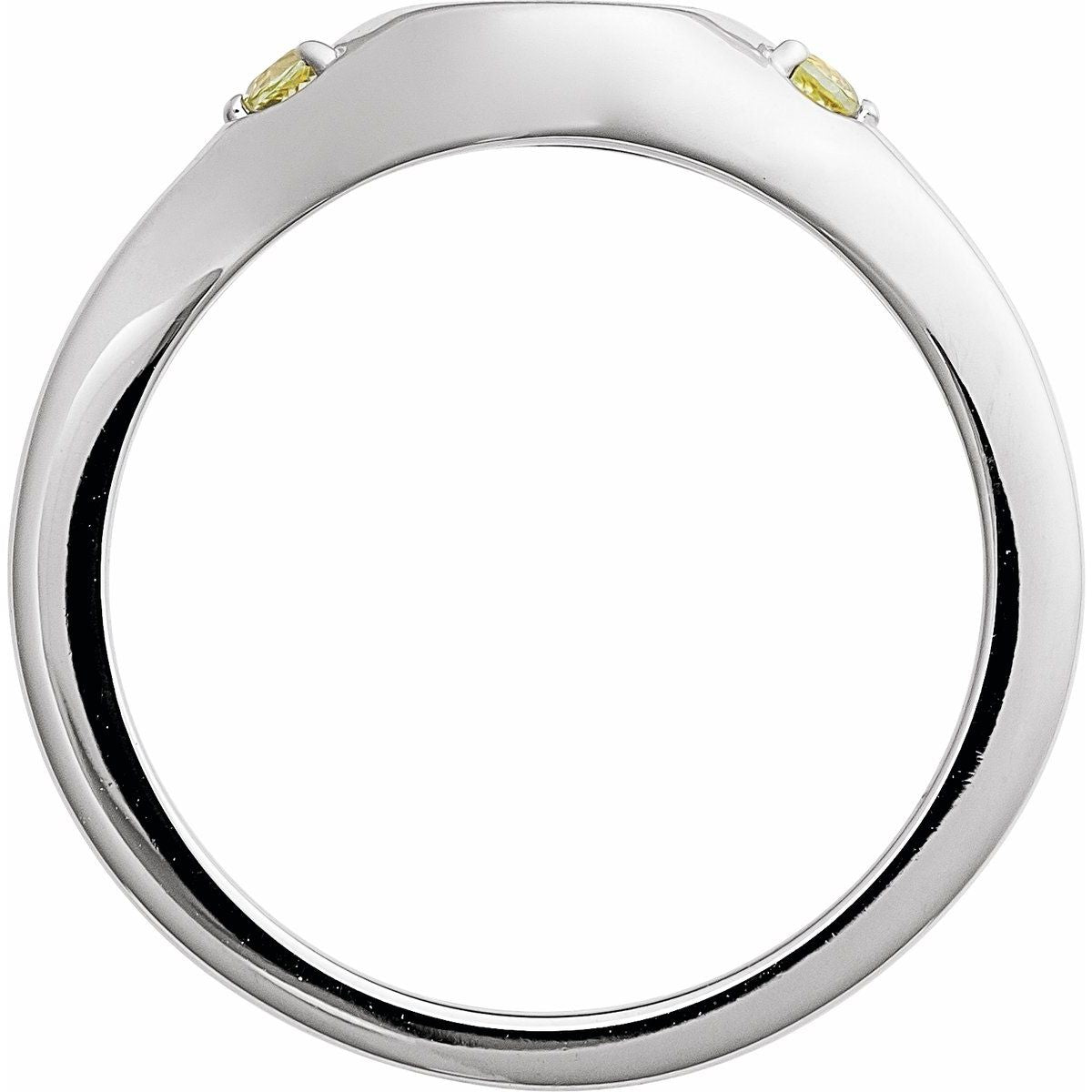 Engravable Accented Signet Ring
