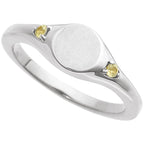 Engravable Accented Signet Ring